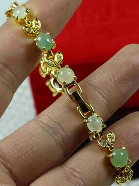Certified 3 Colours 100% Natural A Jade Jadeite Bead Bracelet